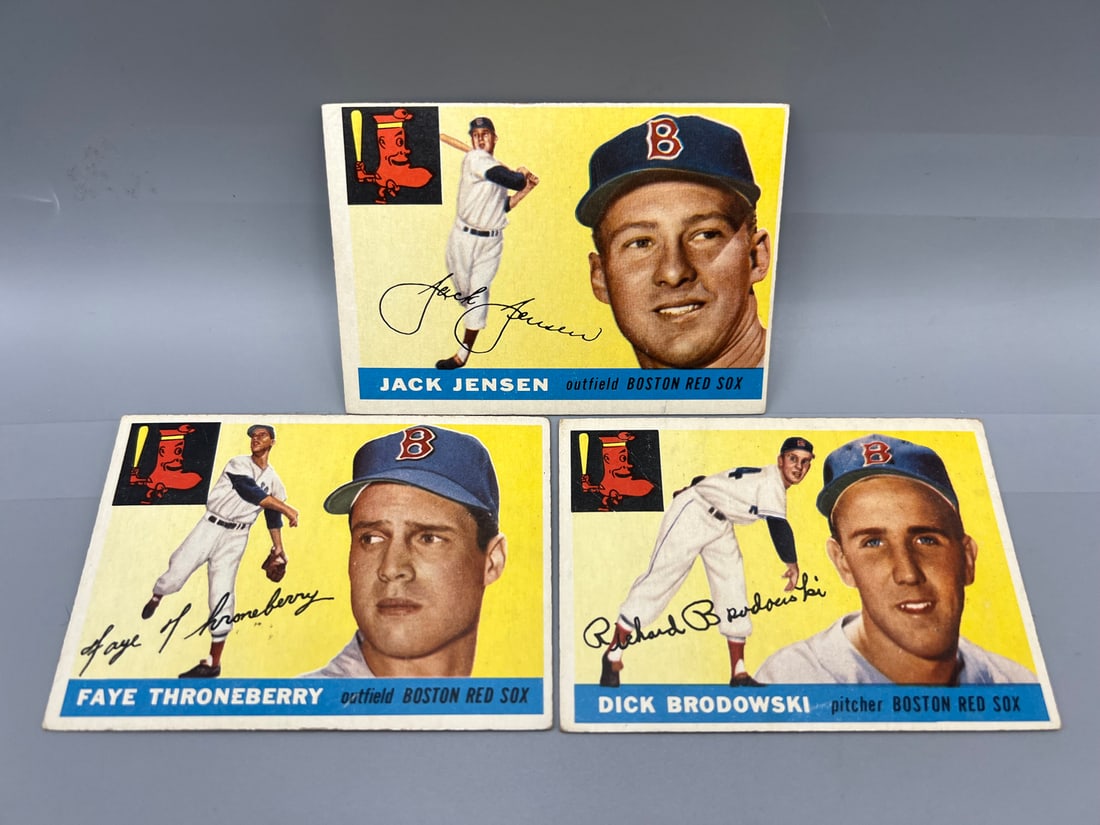 1955 Topps - (3) Red Sox Hi Numbers , #176, #206, #207 (1 of 2)