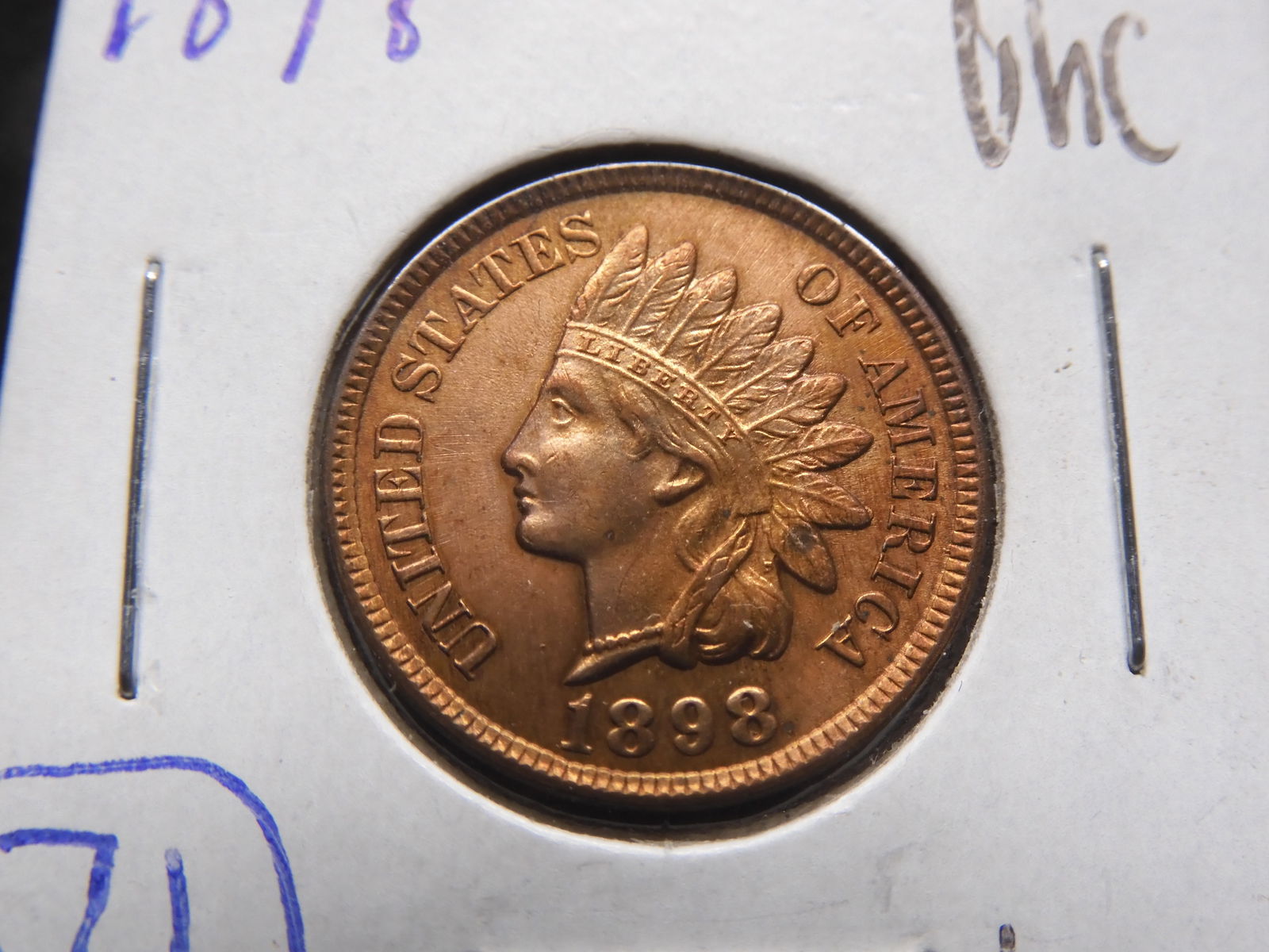 1898 Indian Head cent. UNC (1 of 3)