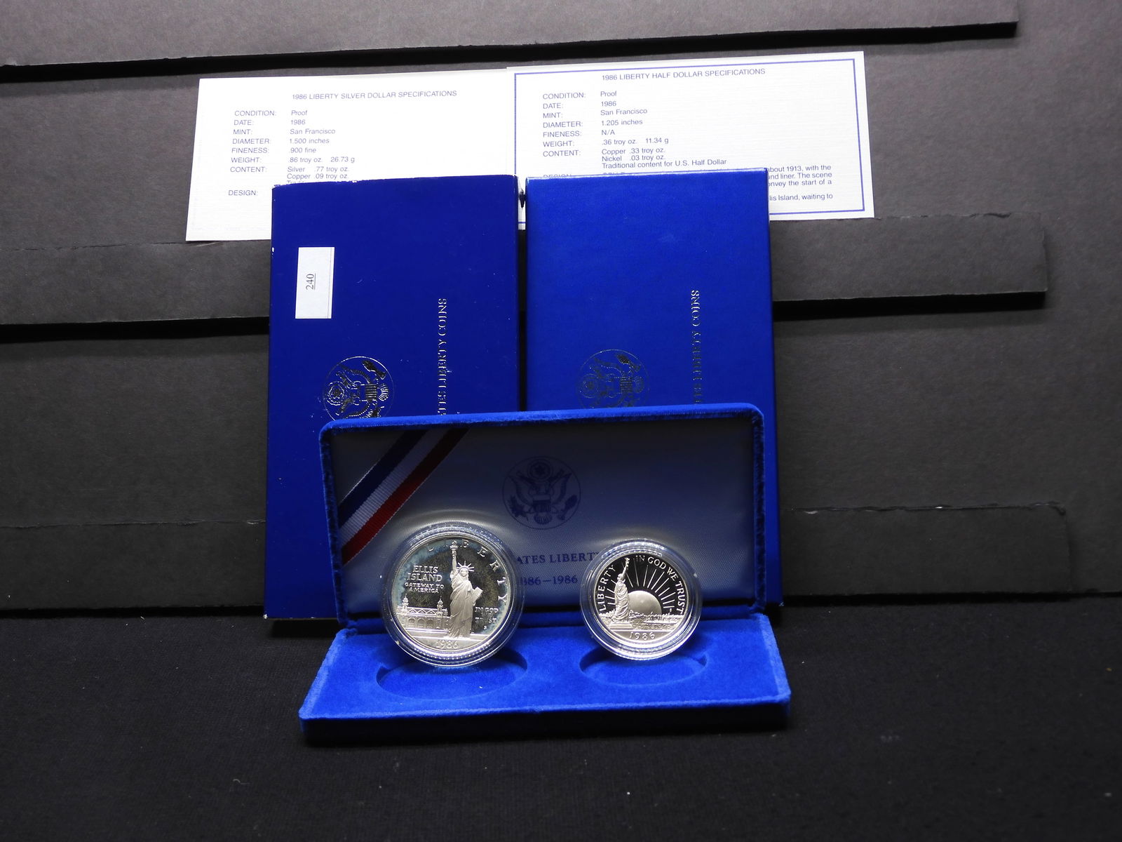 1986-S Statue of Liberty 2 Coin Proof Set OGP (1 of 4)