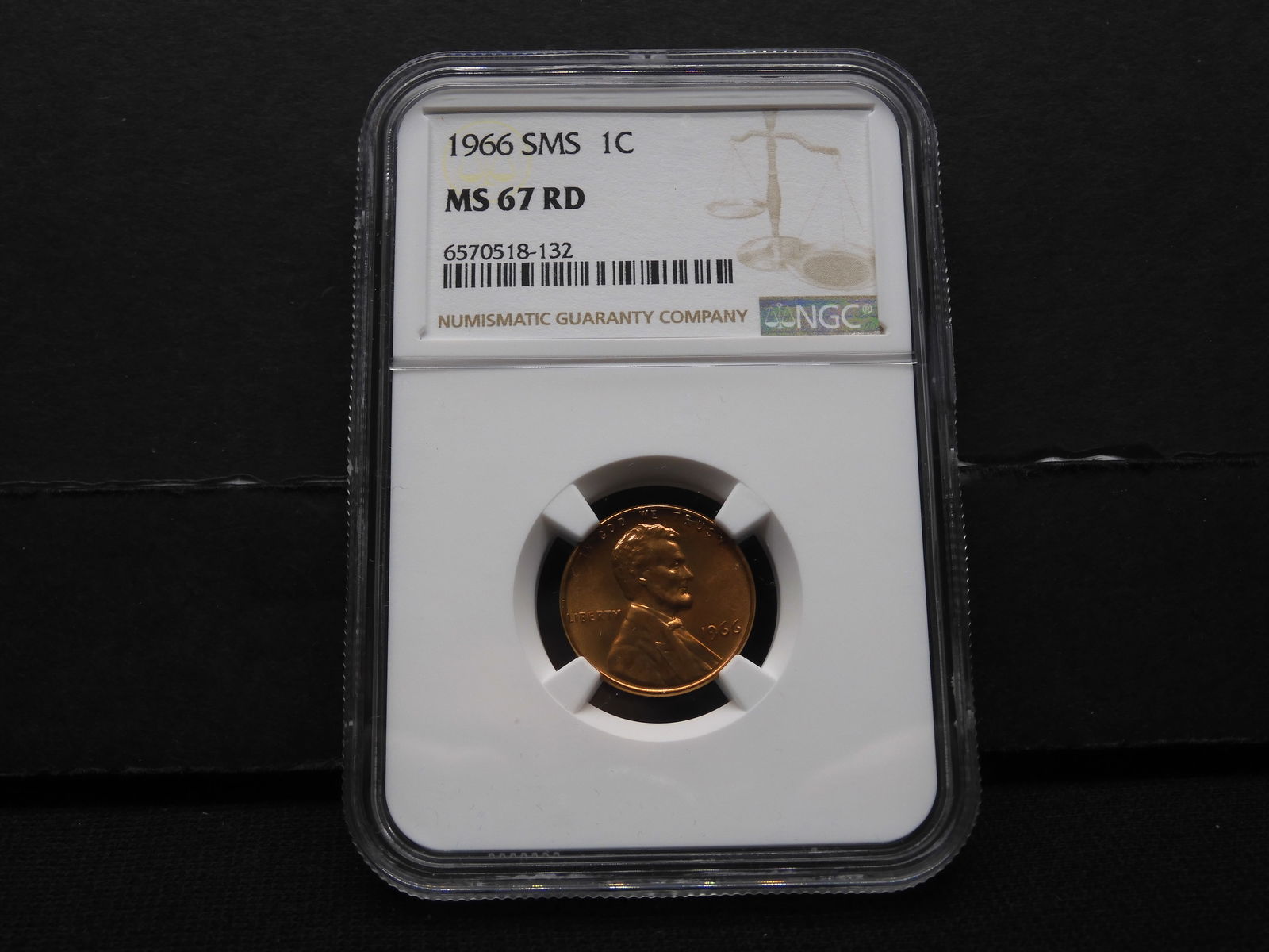 1966 SMS Special Mint Set Lincoln Cent - NGC MS67 RD (1 of 4)