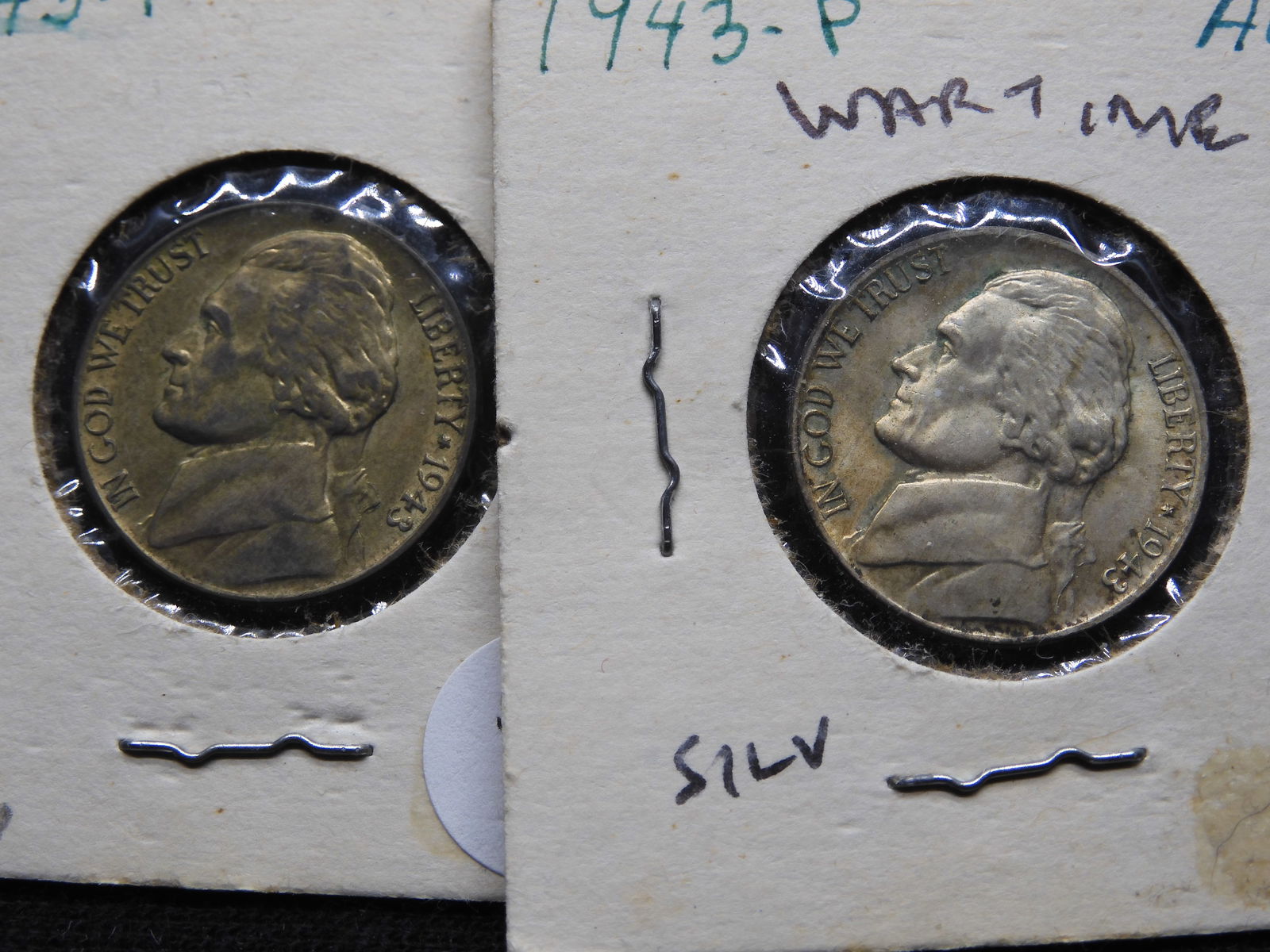 2 1943-P Jefferson Nickels: 2 1943-P Jefferson Nickels