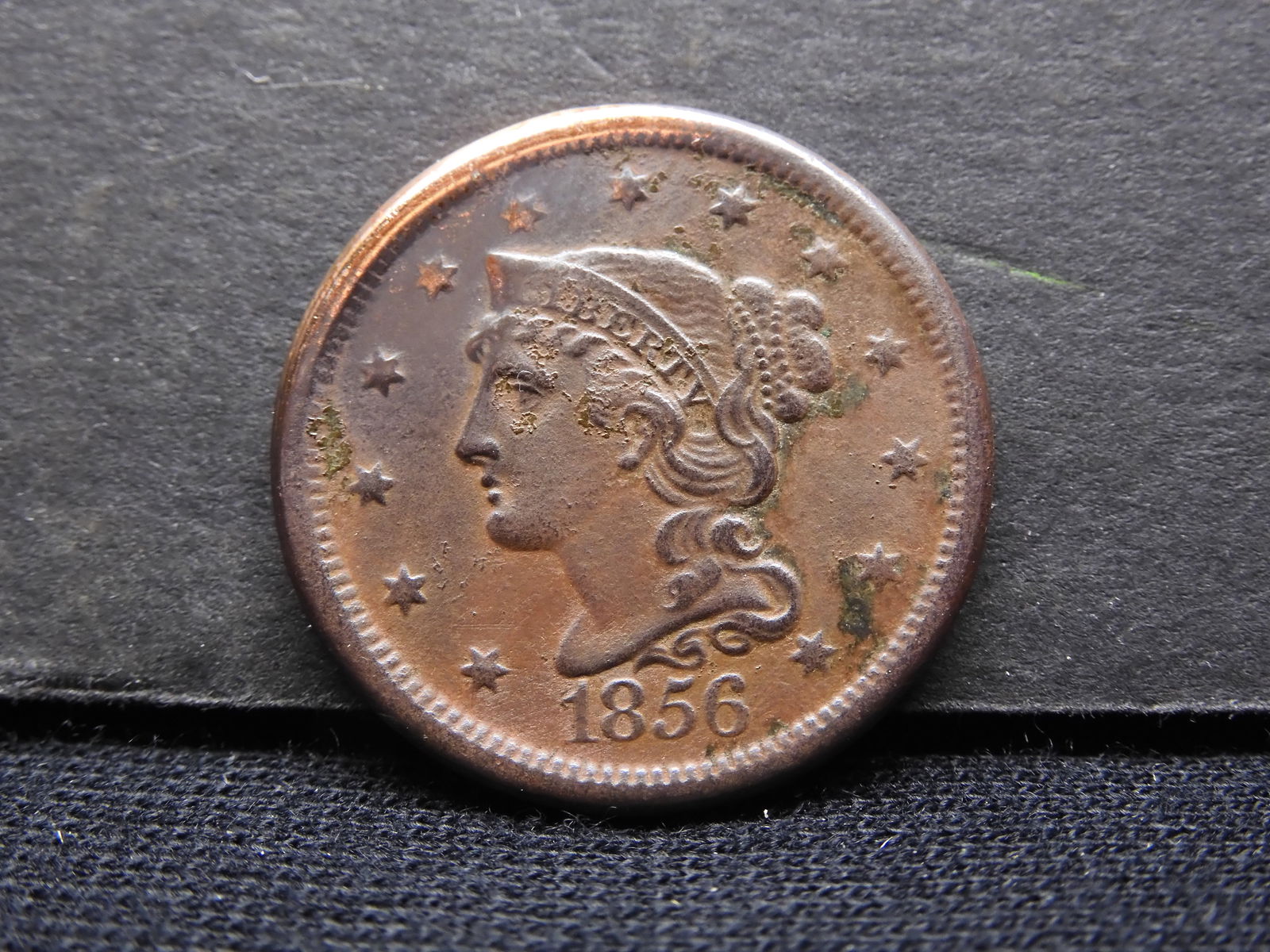 1856 US Braided Hair Large Cent, High Grade! (1 of 2)