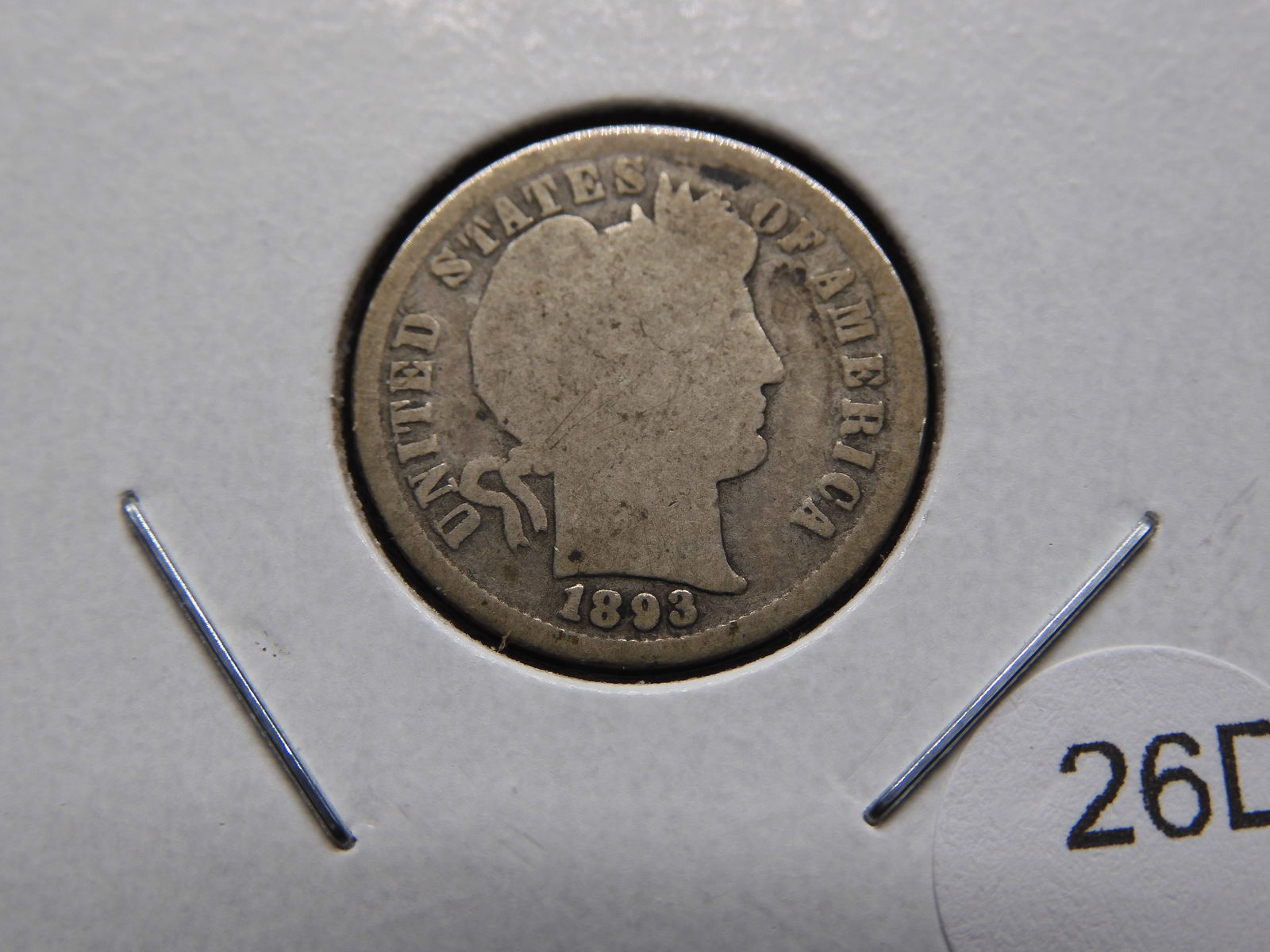 1893 Barber Dime. (1 of 3)