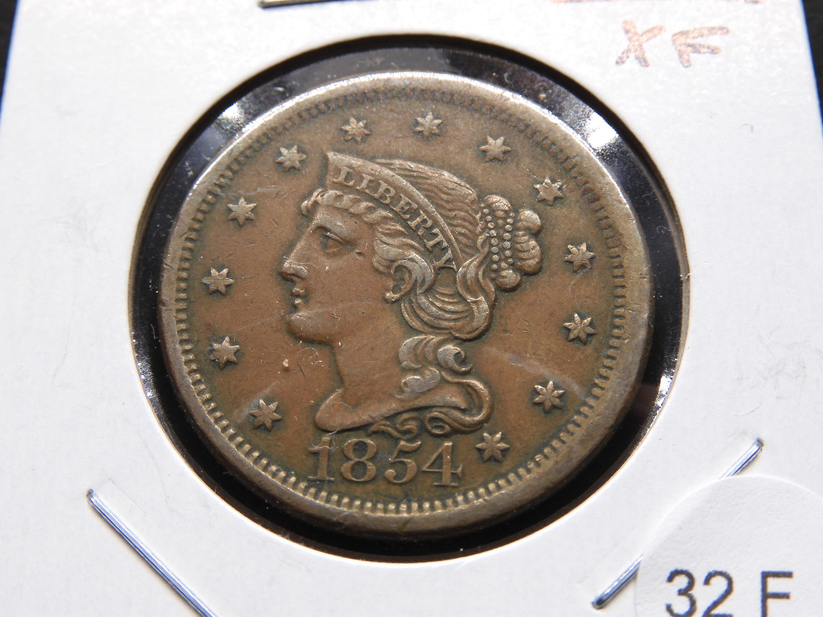 1854 Large Cent. XF. (1 of 3)