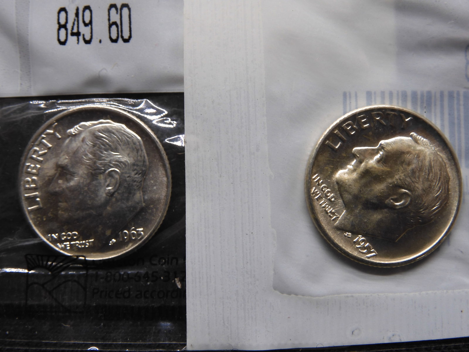 (2) Roosevelt Dimes 1957-D, 1963-D: (2) Roosevelt Dimes 1957-D, 1963-D