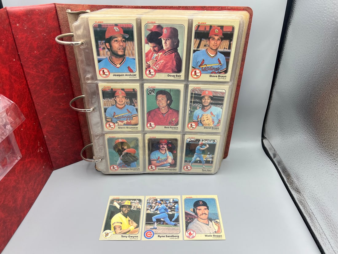 1983 Fleer Baseball Complete Set In Binder - Tony Gwynn RC, Ryne Sandberg RC, & Wade Boggs RC (1 of 6)