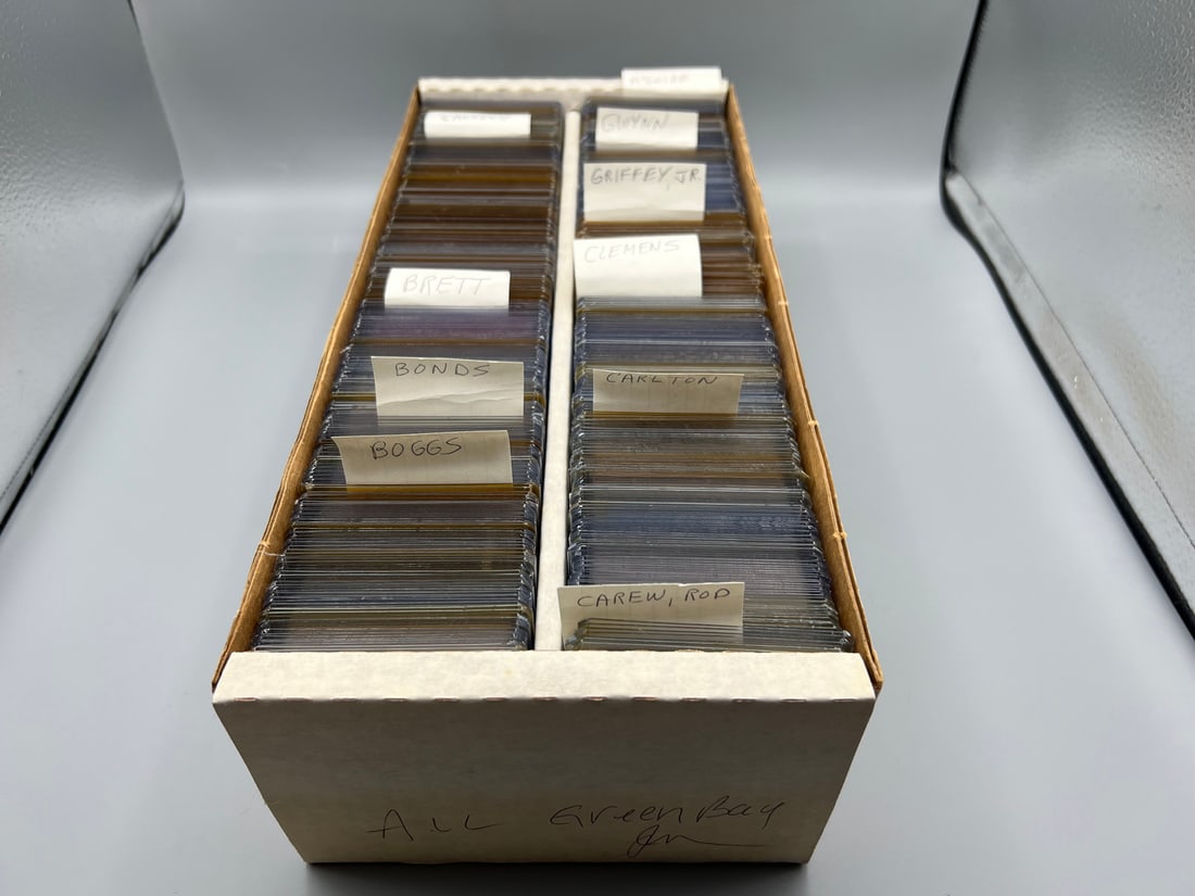 Complete 2 Row Box Full of Assorted Baseball Star Player Cards in Top Loads - Wade Boggs, Barry (1 of 14)