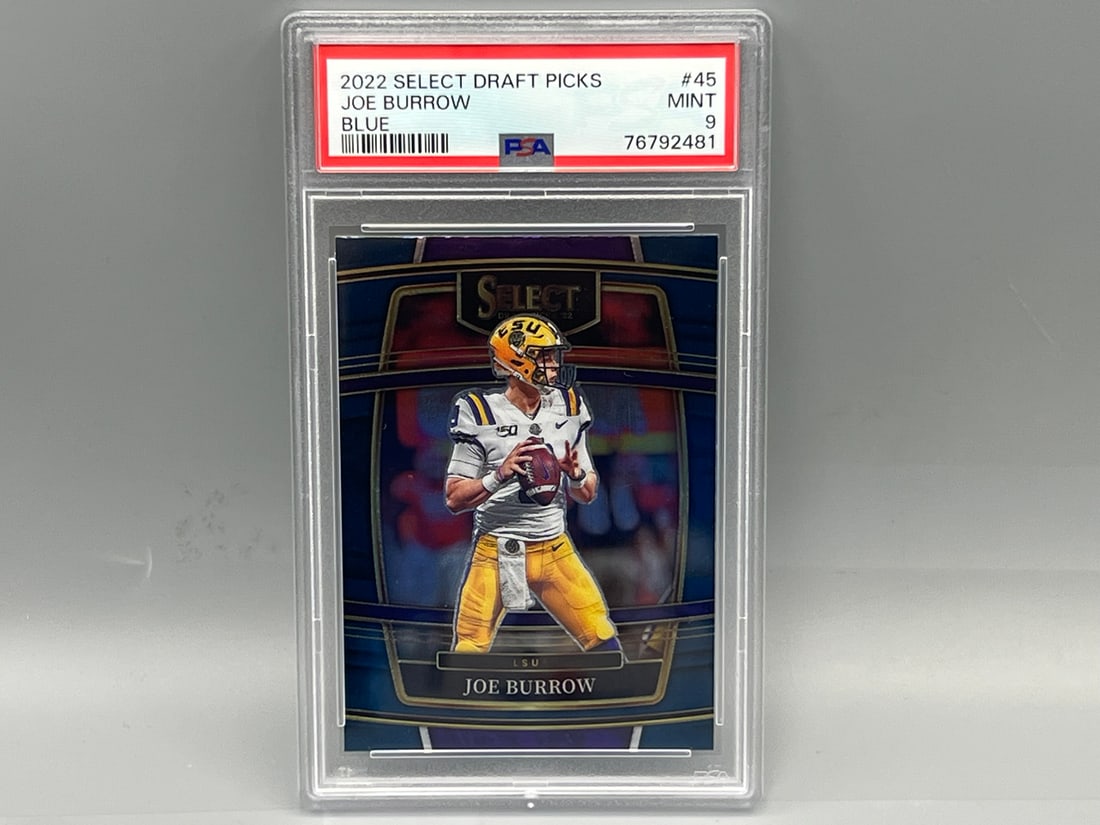 2022 Select Draft Picks Joe Burrow Blue #45 PSA Mint 9 (1 of 2)