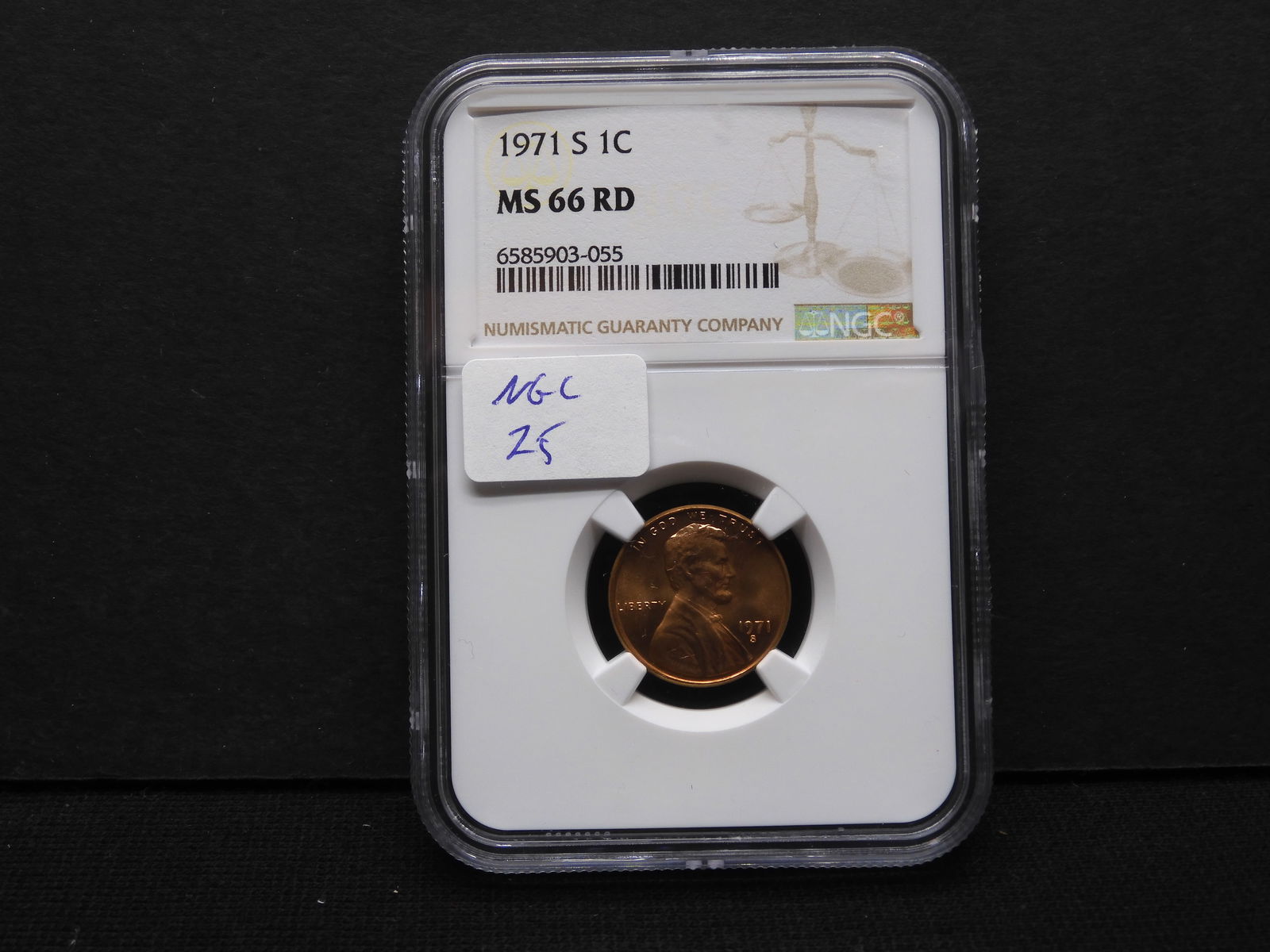1971-S Lincoln Cent - NGC MS66 RD                NGC Price Guide $25 (1 of 4)