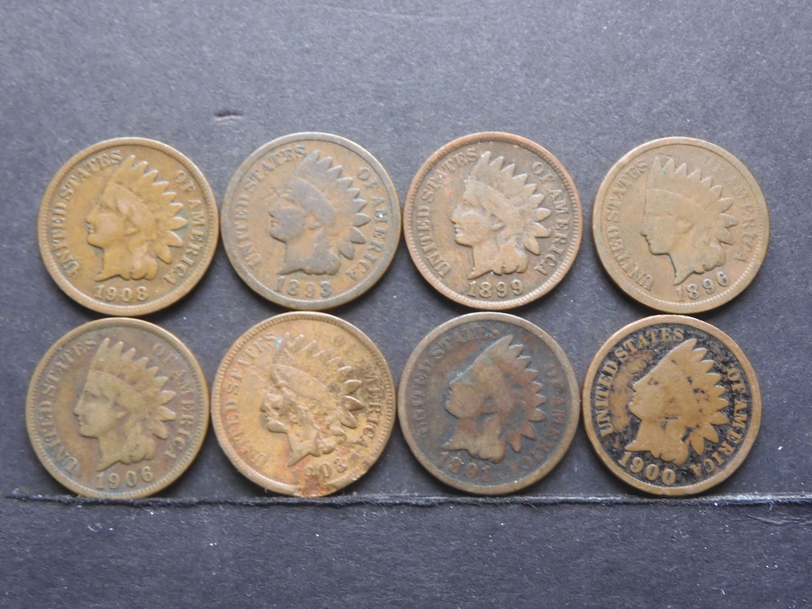 8 Indian Head Cents No Duplicates (1 of 6)