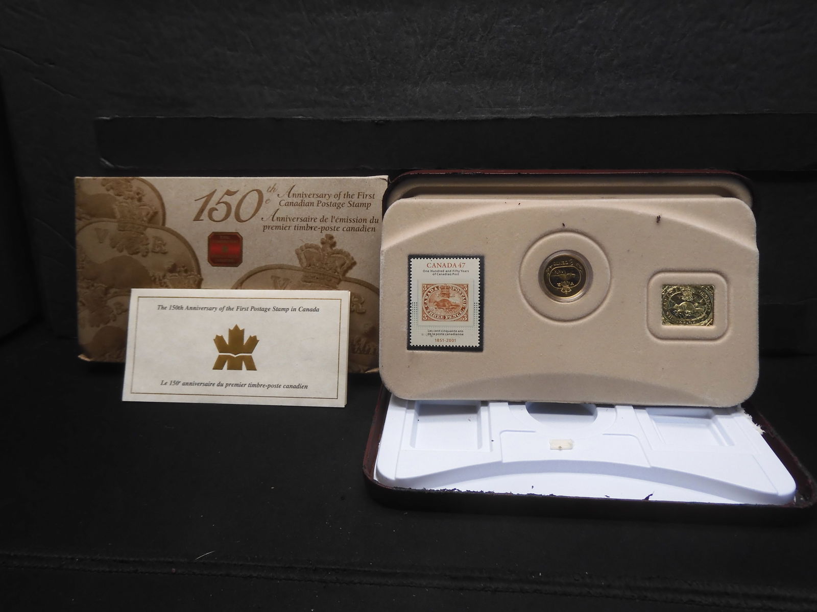2001 Coin & Stamp Set 150th Anniversary of the First Postage Stamp in Canada 3 Cent Proof coin 92.5% (1 of 6)