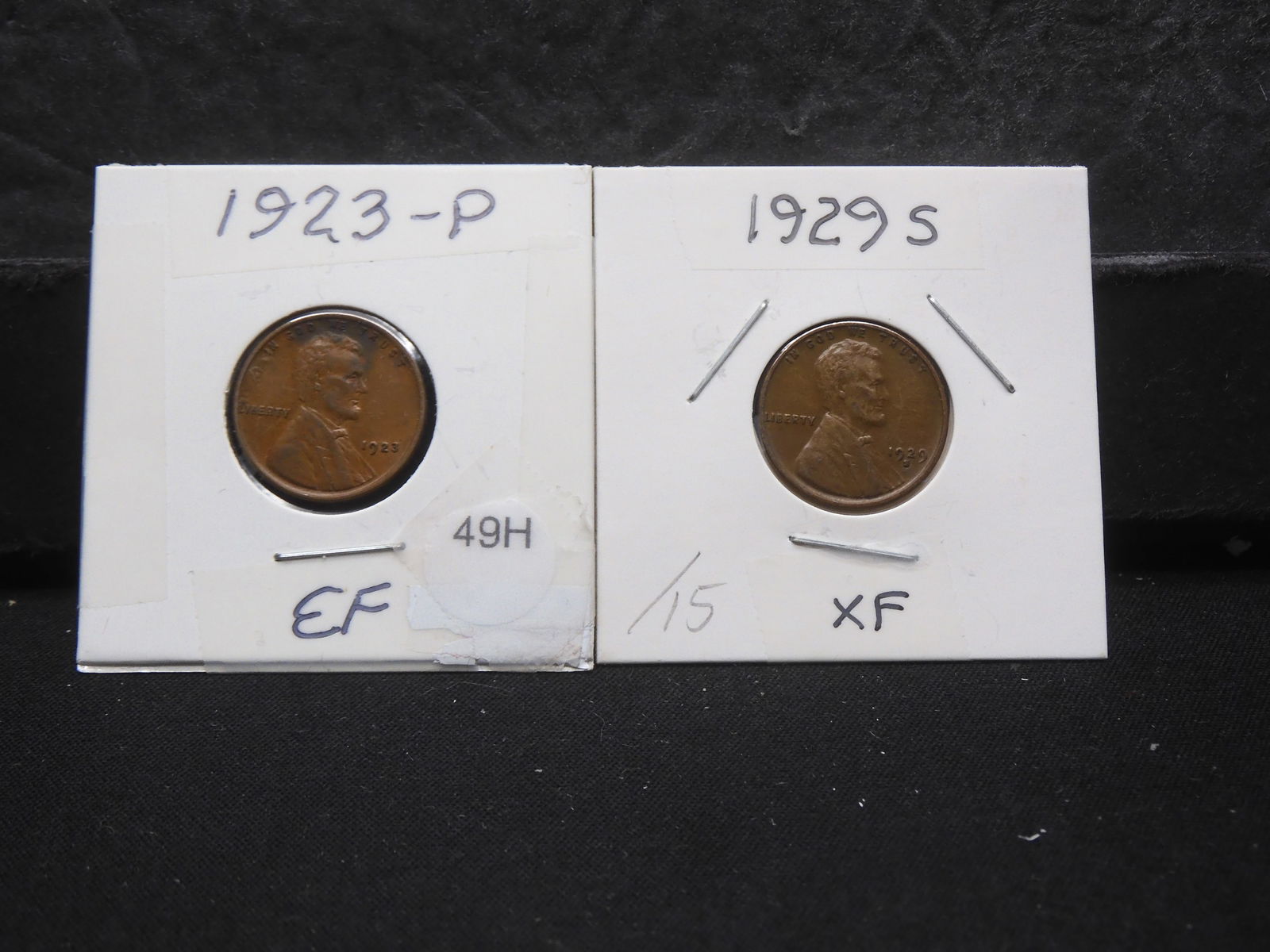 2-fer 1923 P & 1929 S Lincoln Wheat Cents - XF / EF (1 of 5)