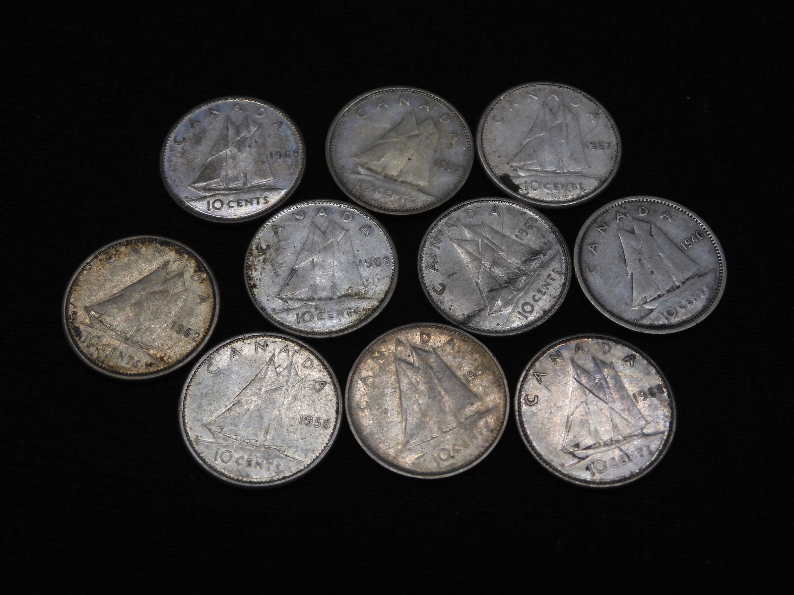 (10) Canada Dimes Mixed Dates 6-80% 4-50% Silver (1 of 5)