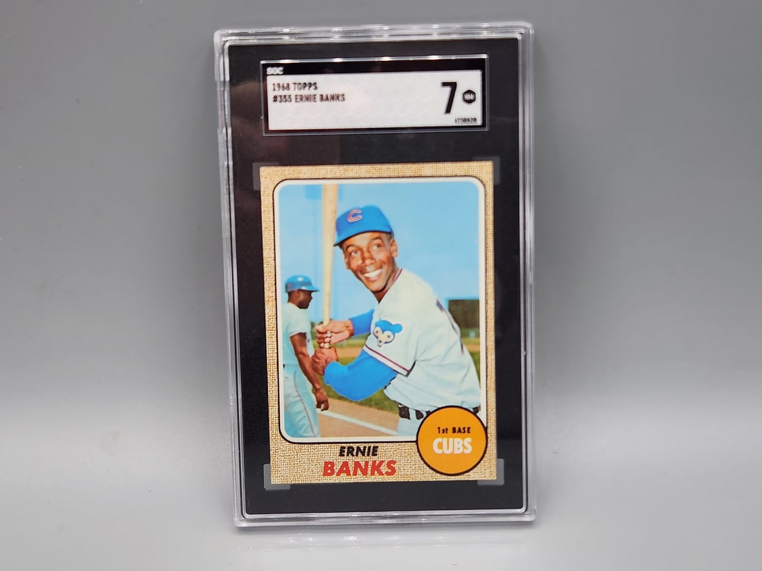 1968 Topps Ernie Banks #355 SGC 7 NM HOF: 1968 Topps Ernie Banks #355 SGC 7 NM HOF