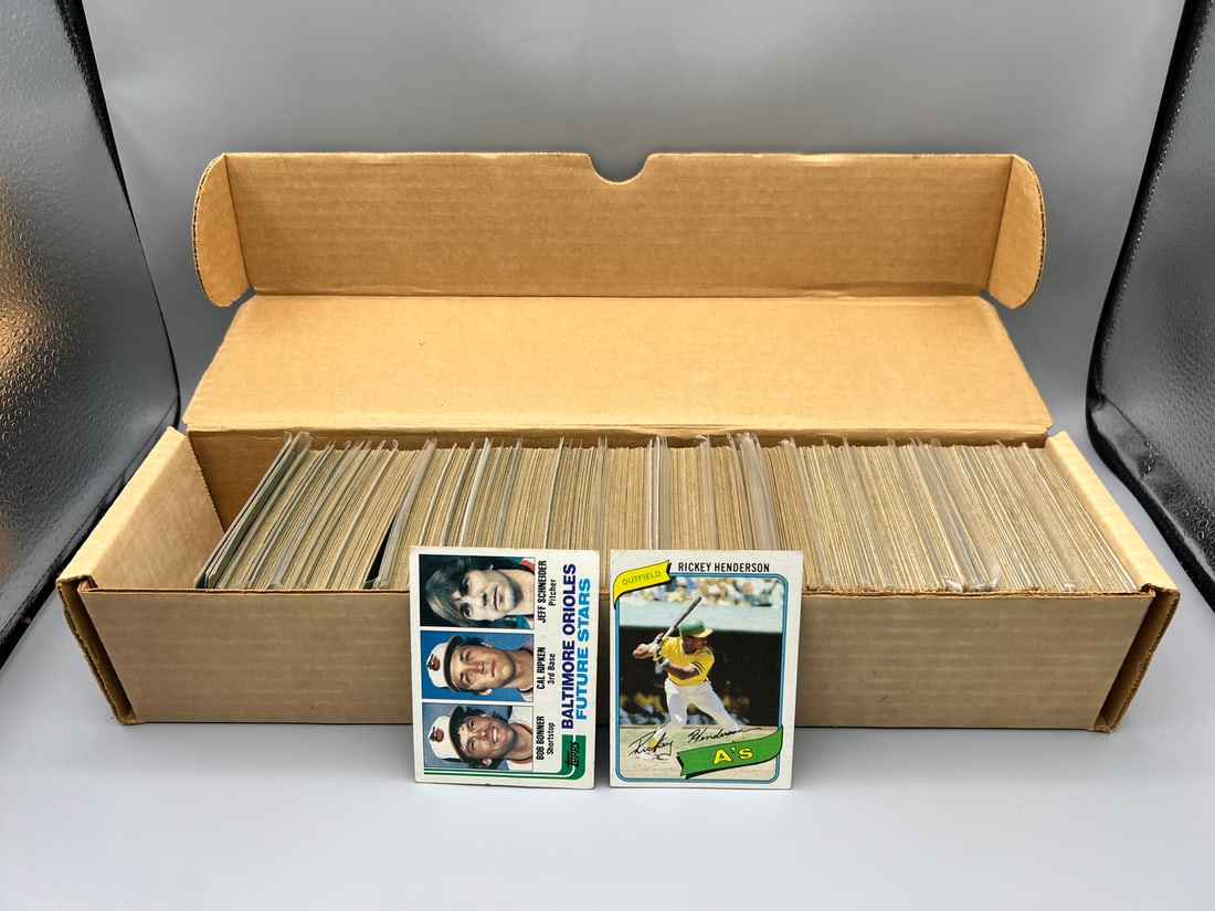 Box of 1980, 1981, 1982 Topps Baseball Cards W/ Rickey Henderson RC & Cal Ripken Jr. RC - Varying (1 of 5)