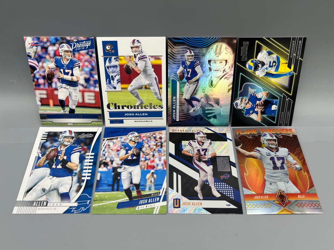 Lot of (8) Assorted Josh Allen Football Cards (1 of 2)