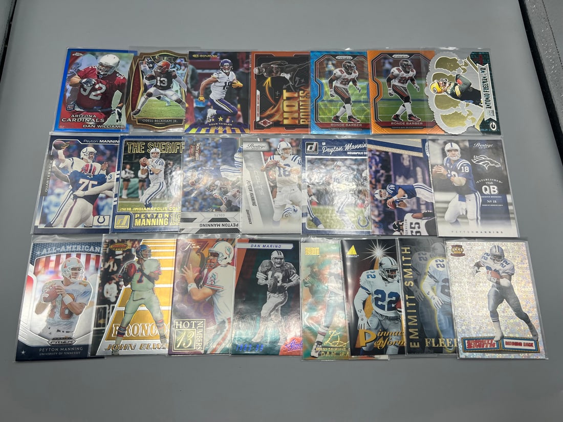 Lot of (22) Assorted Football Cards W/ Stars & Parallels - Varying Conditons - Barry Sanders, John (1 of 5)