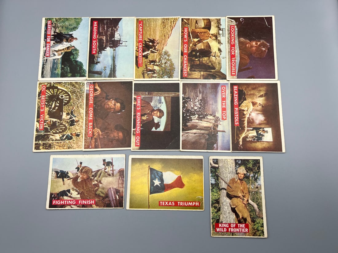 Lot of (13) 1956 Topps Davy Crockett Trading Cards - Varying Conditions (1 of 5)