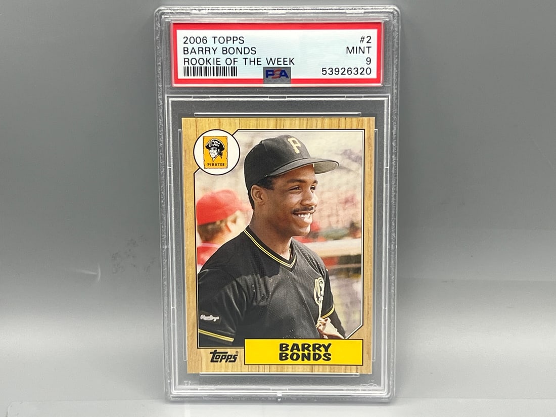 2006 Topps Barry Bonds Rookie of The Week #2 PSA Mint 9 (1 of 2)