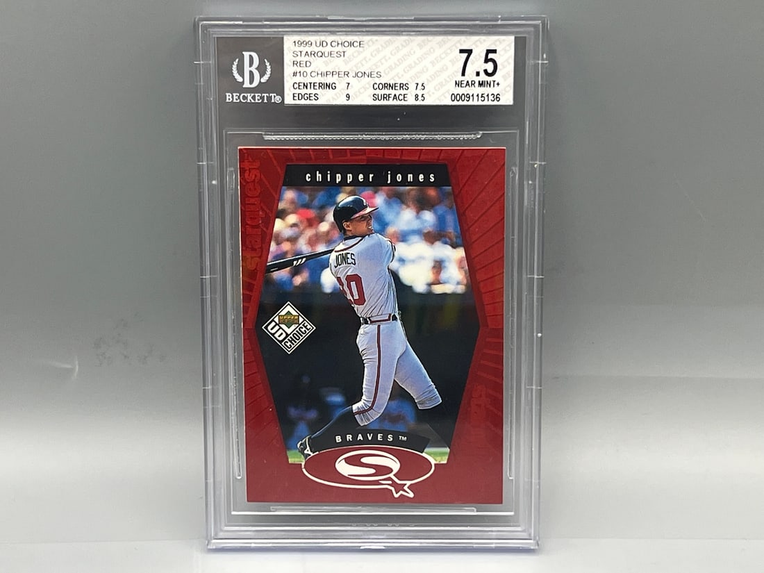 1999 UD Choice Chipper Jones Starquest Red #10 BGS NM+ 7.5: 1999 UD Choice Chipper Jones Starquest Red #10 BGS NM+ 7.5
