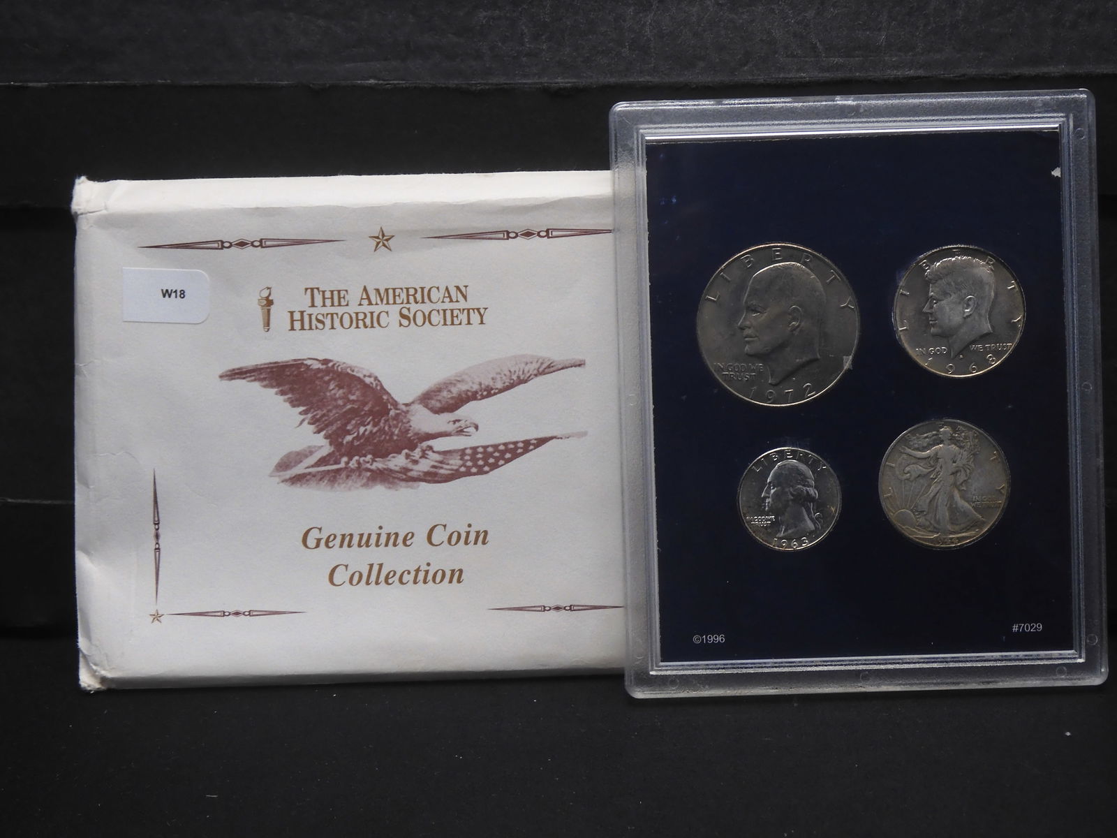 Symbols of American Freedom 1972 Ike Dollar, 1968-D Kennedy Half  40% Silver, 1944 Walking Liberty (1 of 3)