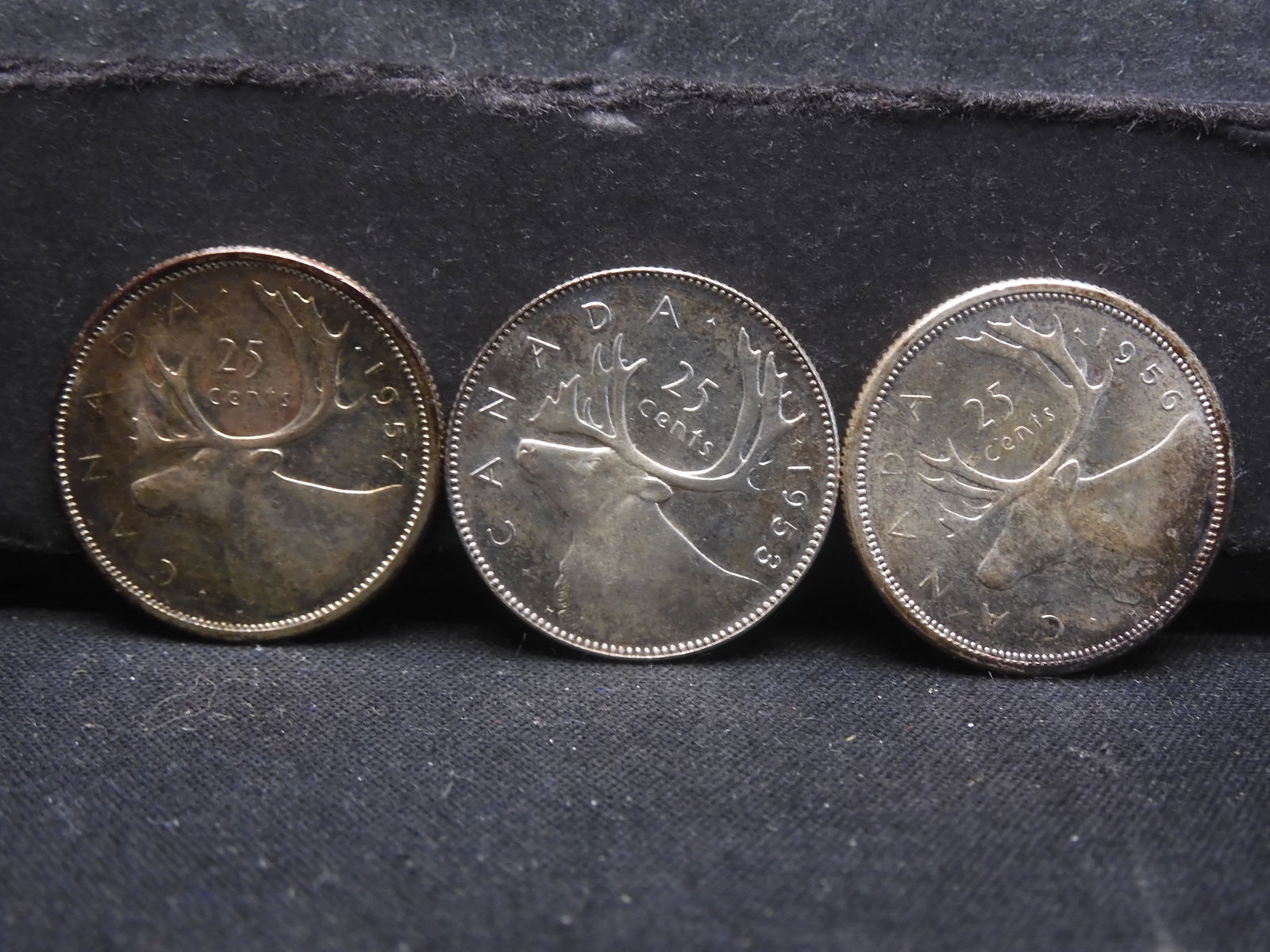 1956, 1957 & 1953 25 Cents from Canada 80% Silver (1 of 2)