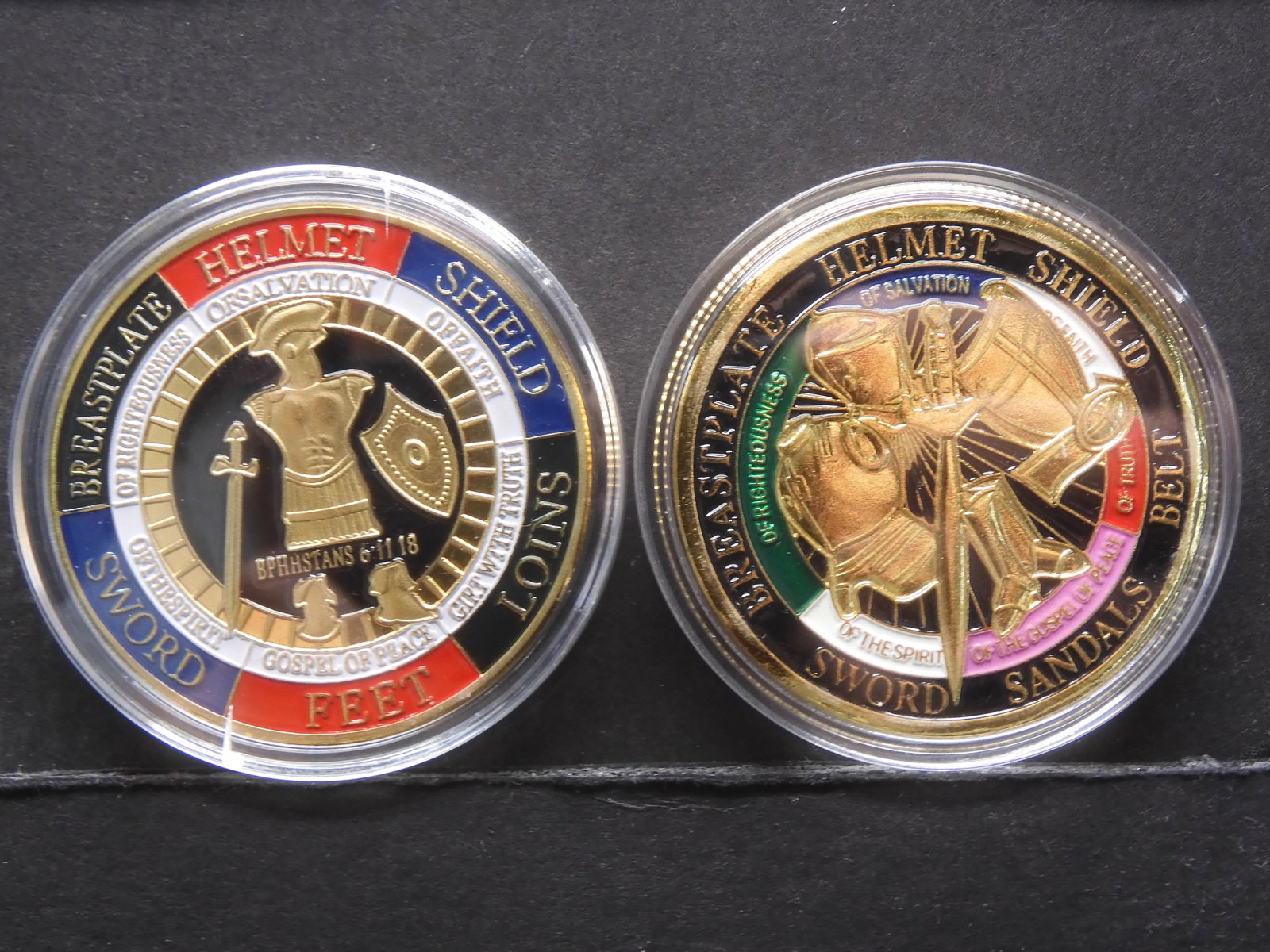 2-Armor of God Tokens-Ephesians 6:13-17, New, novelty, no gold: 2-Armor of God Tokens-Ephesians 6:13-17, New, novelty, no gold