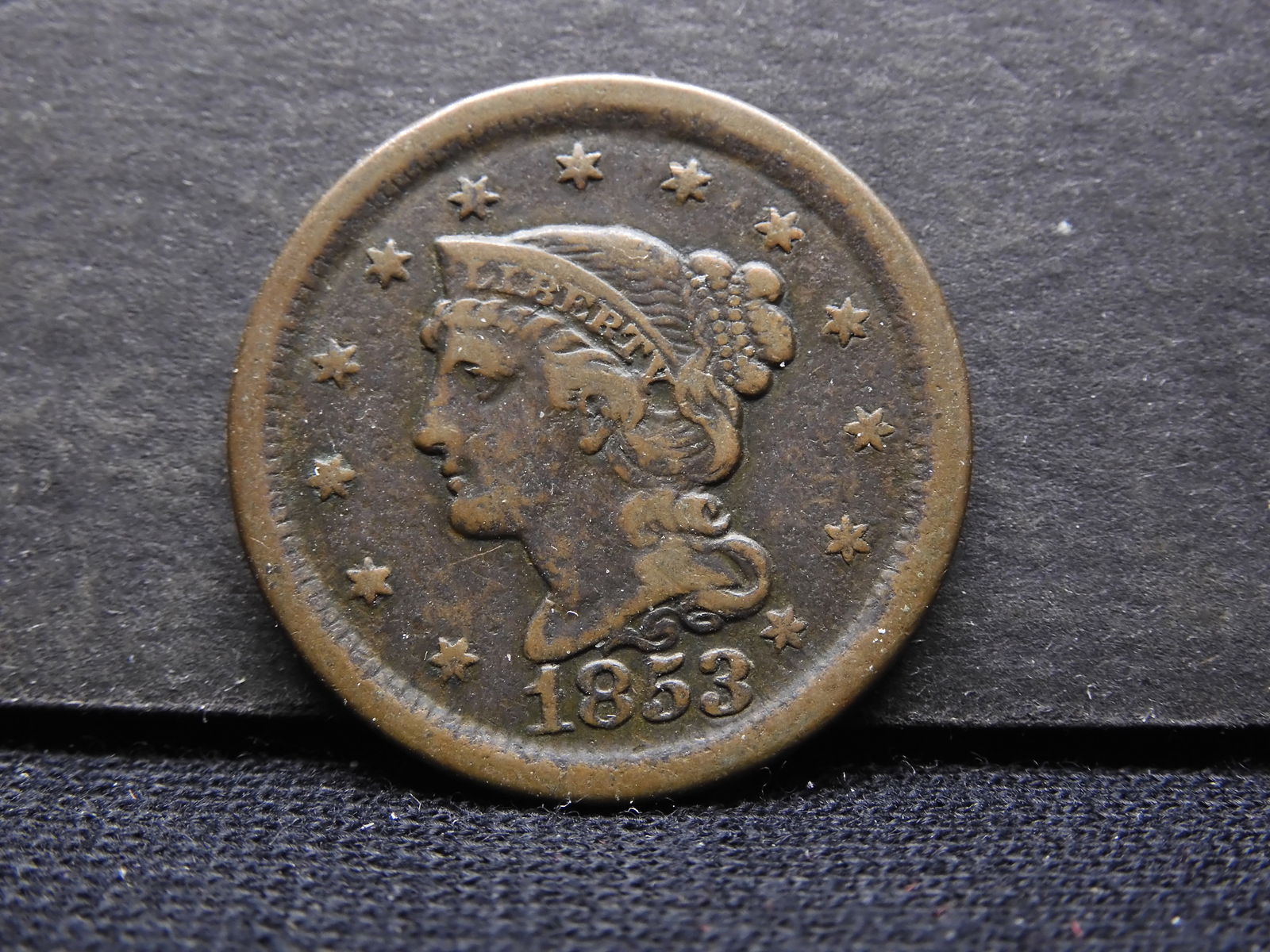 1853 Large Cent.  VF. (1 of 3)