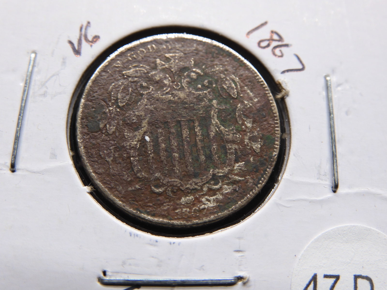 1867 Shield Nickel - Dark!: 1867 Shield Nickel - Dark!