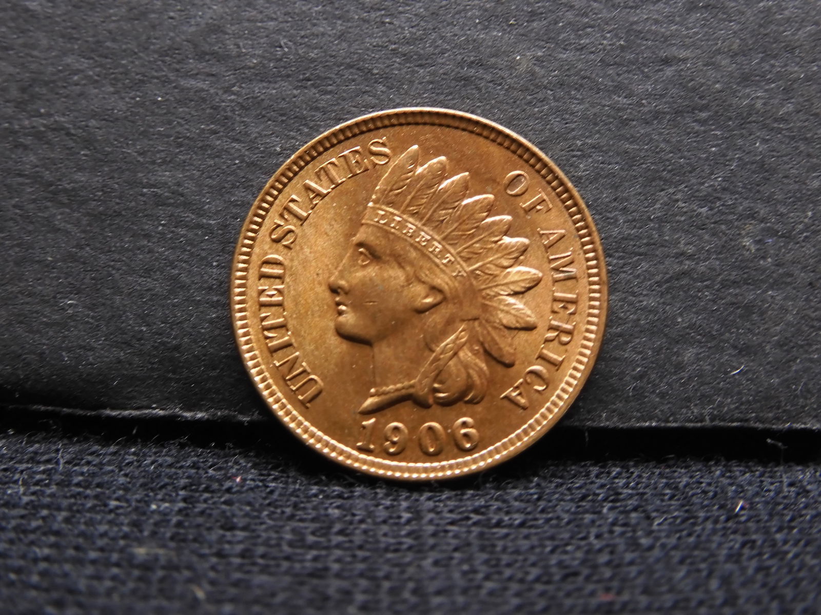 1906 Red Brilliant Uncirculated U.S. Indian Head Cent. (1 of 2)