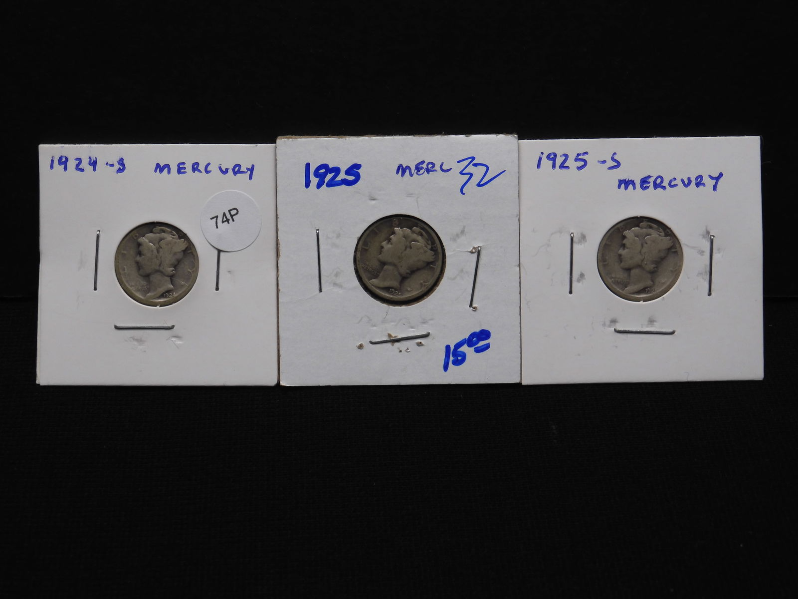 1924-S, 1925, 1925-S Mercury Dimes (1 of 3)