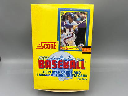 1990 Score Baseball Complete Wax Box: 1990 Score Baseball Complete Wax Box