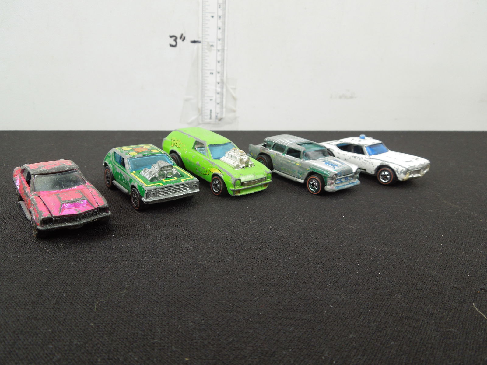 5  Vintage Hot Wheel Redline Cars, Gremlin Grinder, Poison, Alive "55", Mighty Maverick,  Law (1 of 8)