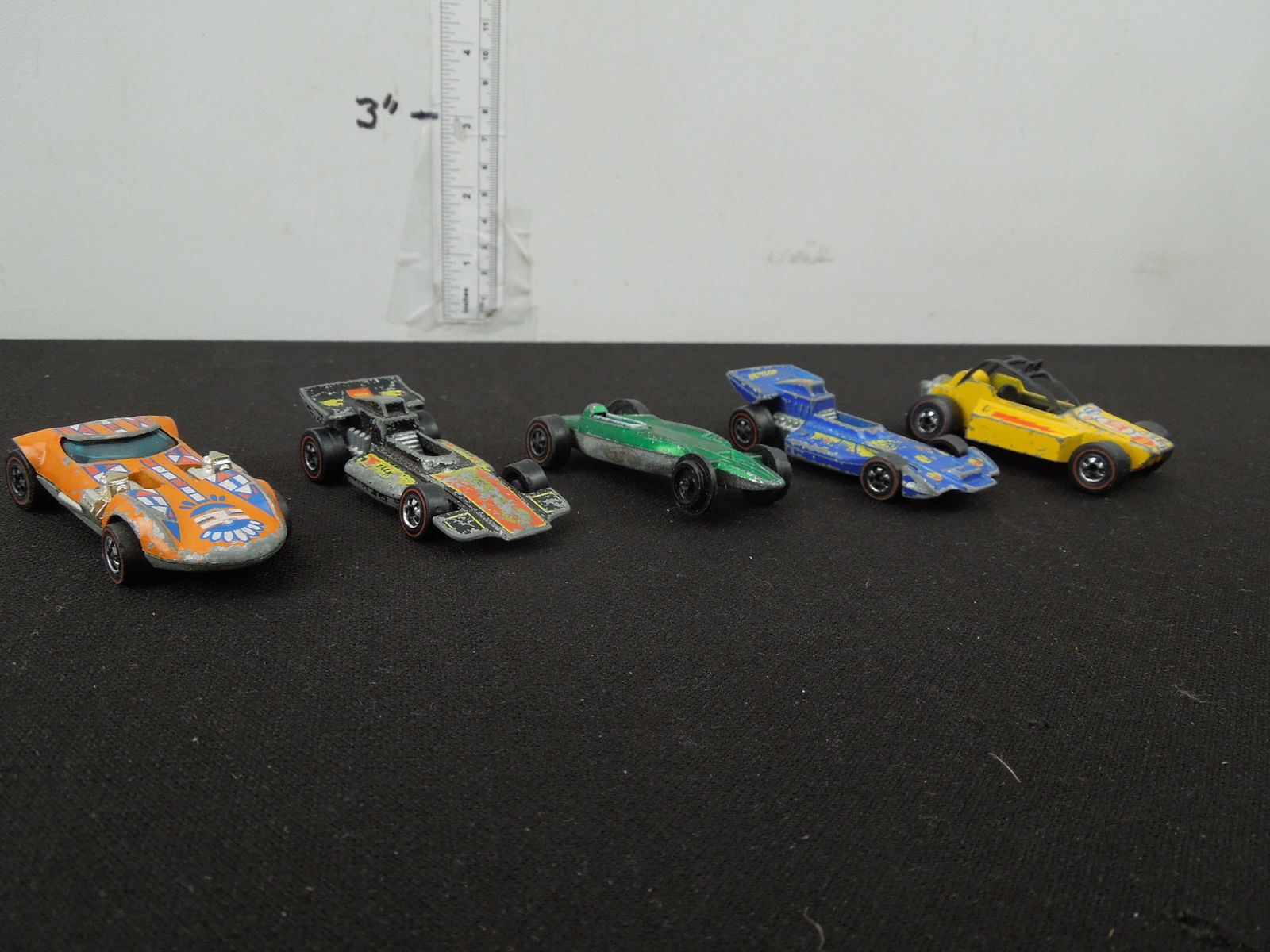 5  Vintage Hot Wheel Redline Cars, Rock Buster, Formula Pack, Twinmill TM, El Rey Special,  Shelby (1 of 8)
