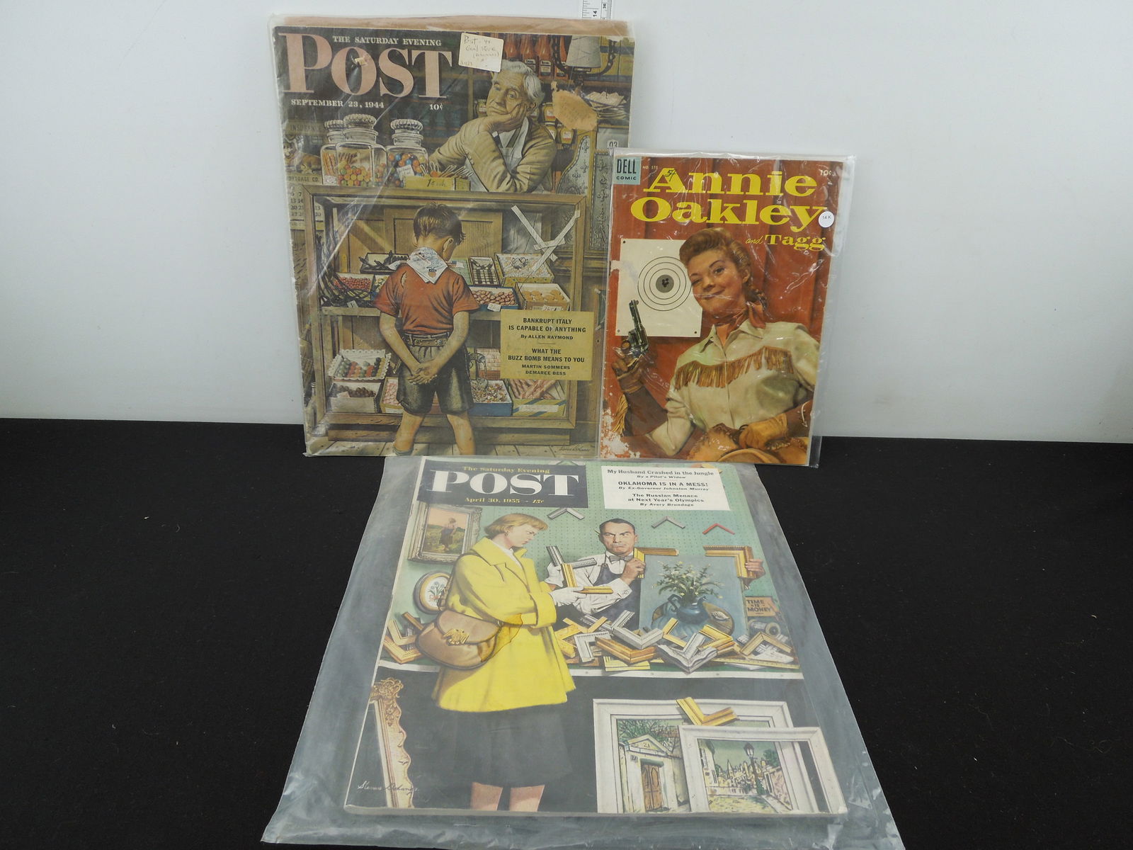 2 Post Magazines 1944, & 1955 and 10 Cent Annie Oakley Comic Book #575 (1 of 5)