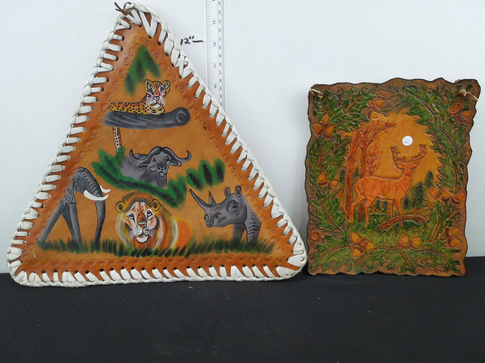 Hand Tooled and Hand Painter Leather Animal Pieces: Hand Tooled and Hand Painter Leather Animal Pieces