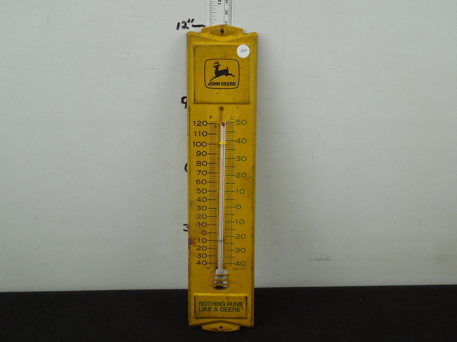 Vintage John Deere Metal Thermometer (1 of 2)