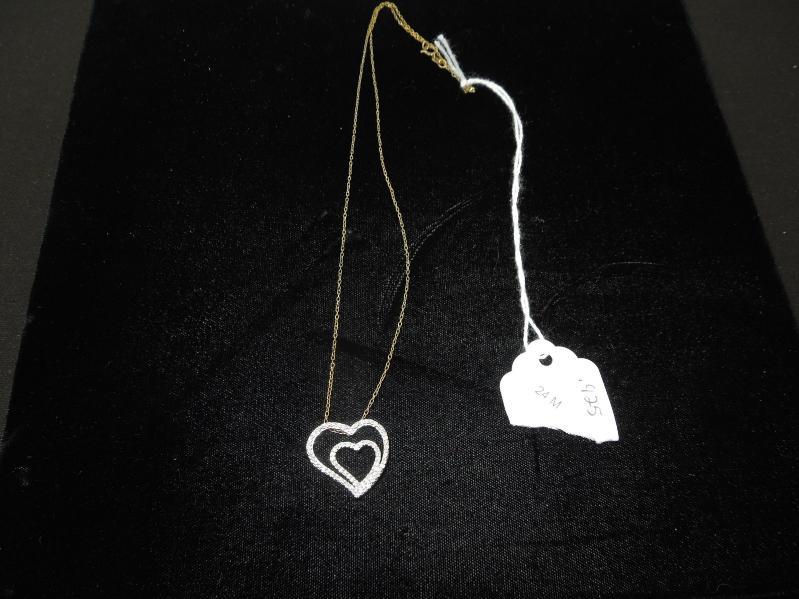 Sterling Necklace w/ Heart, Marked 925 Italy: Sterling Necklace w/ Heart, Marked 925 Italy