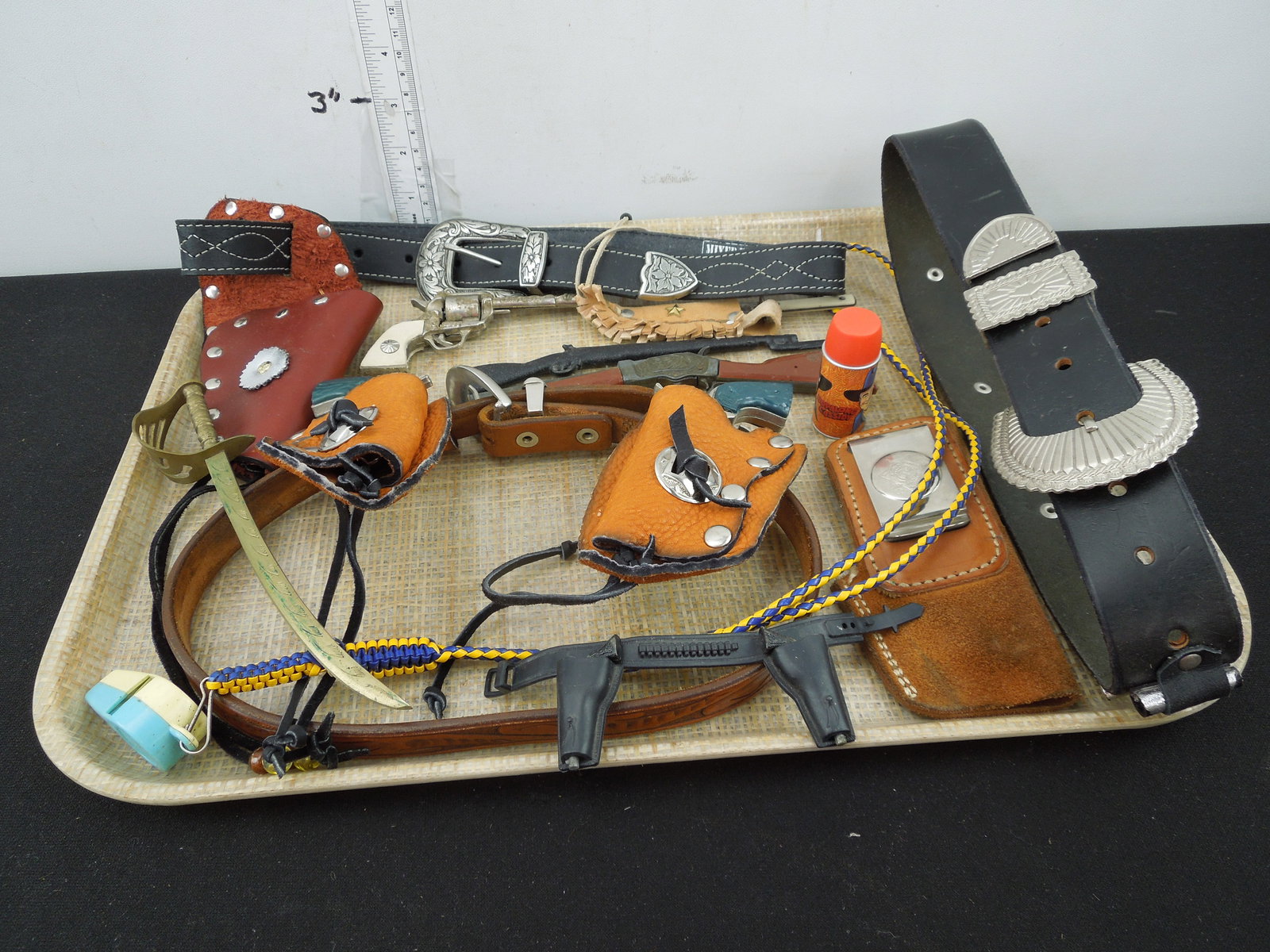 Lot of Child's Belts and Holsters and Toys: Lot of Child's Belts and Holsters and Toys