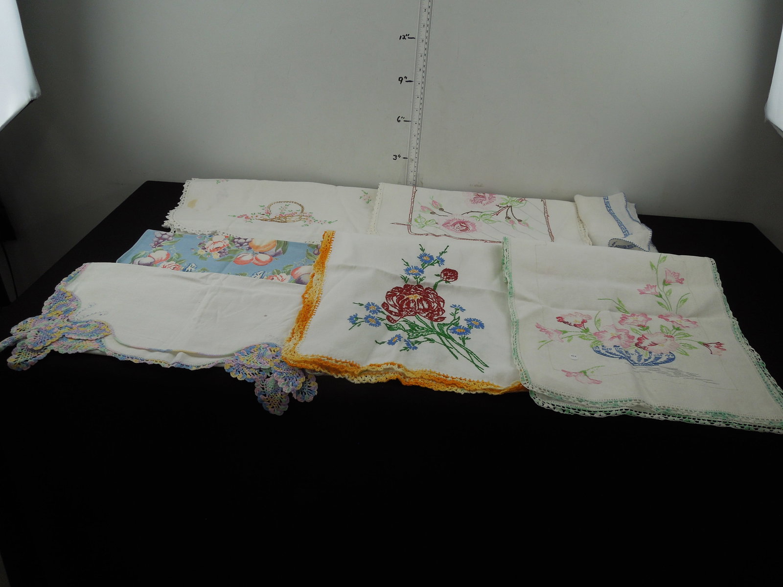 Vintage Table Runners some Stains and holes.: Vintage Table Runners some Stains and holes.