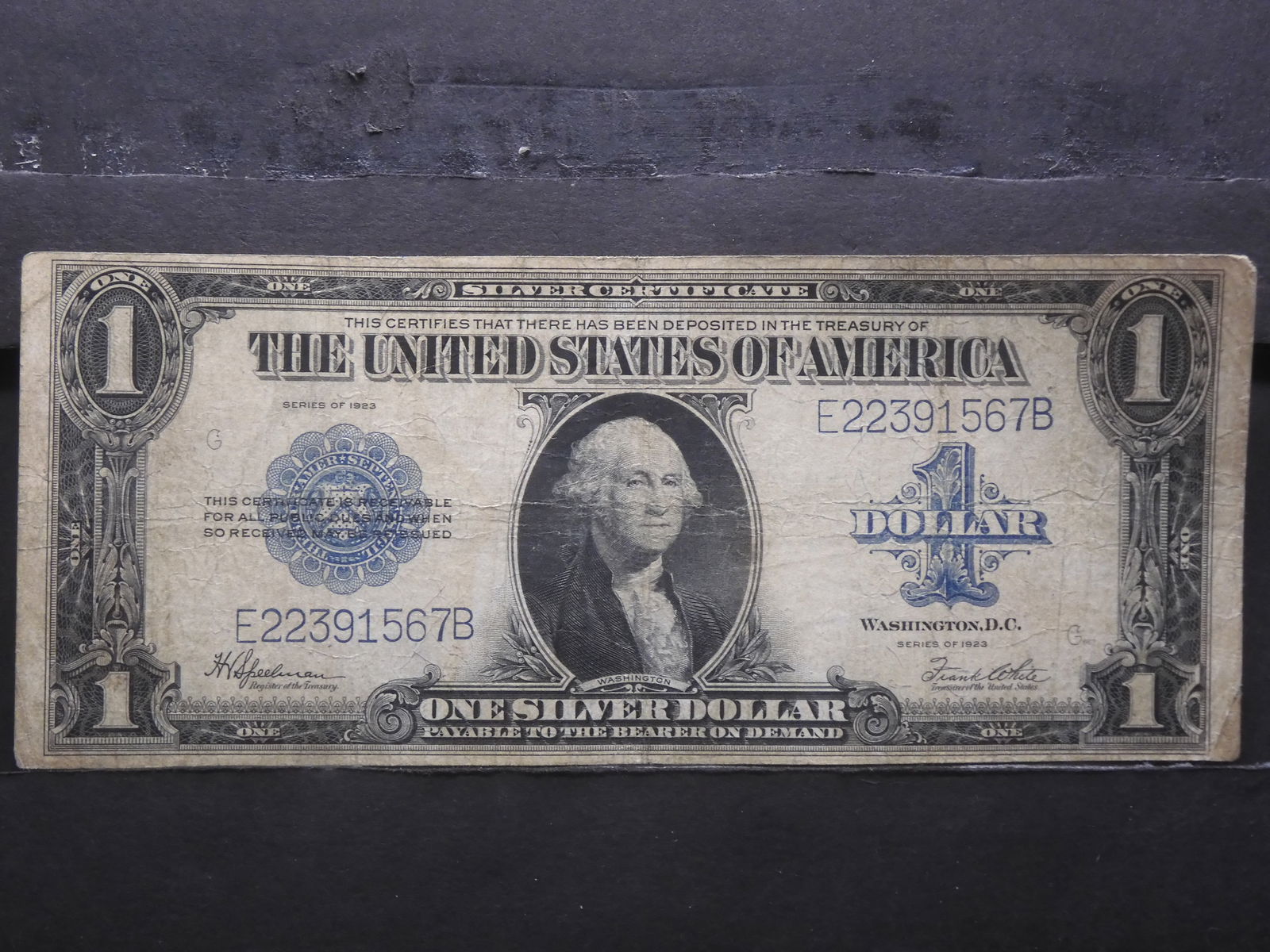 1923 Large Size $1 Silver Certificate. Circulated. Scarce. (1 of 3)