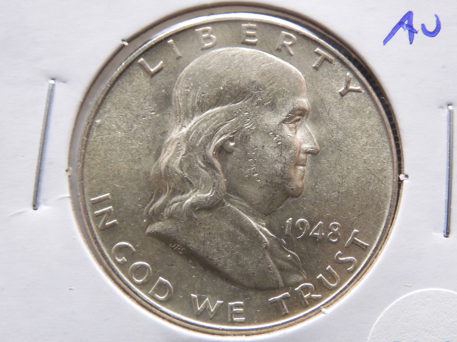 1948-D Franklin 50c. AU. (1 of 3)