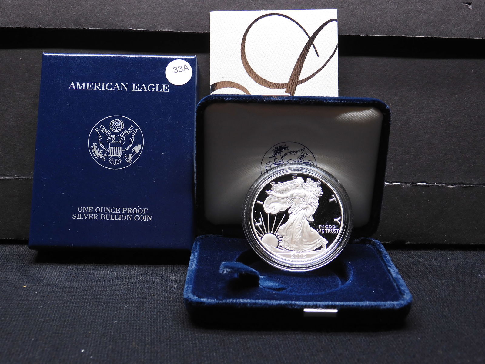2005-W Proof American Silver Eagle One Troy Ounce .999 Fine Silver OGB & COA (1 of 4)
