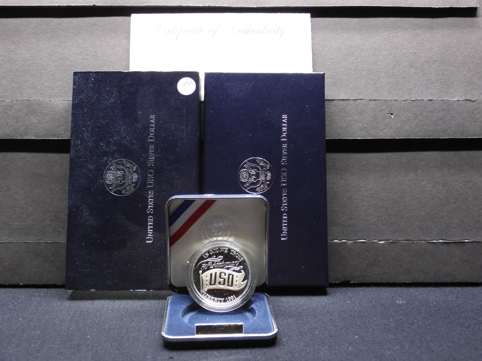 1991-S US USO Commemorative Proof 90% Silver Dollar OGB & COA (1 of 4)
