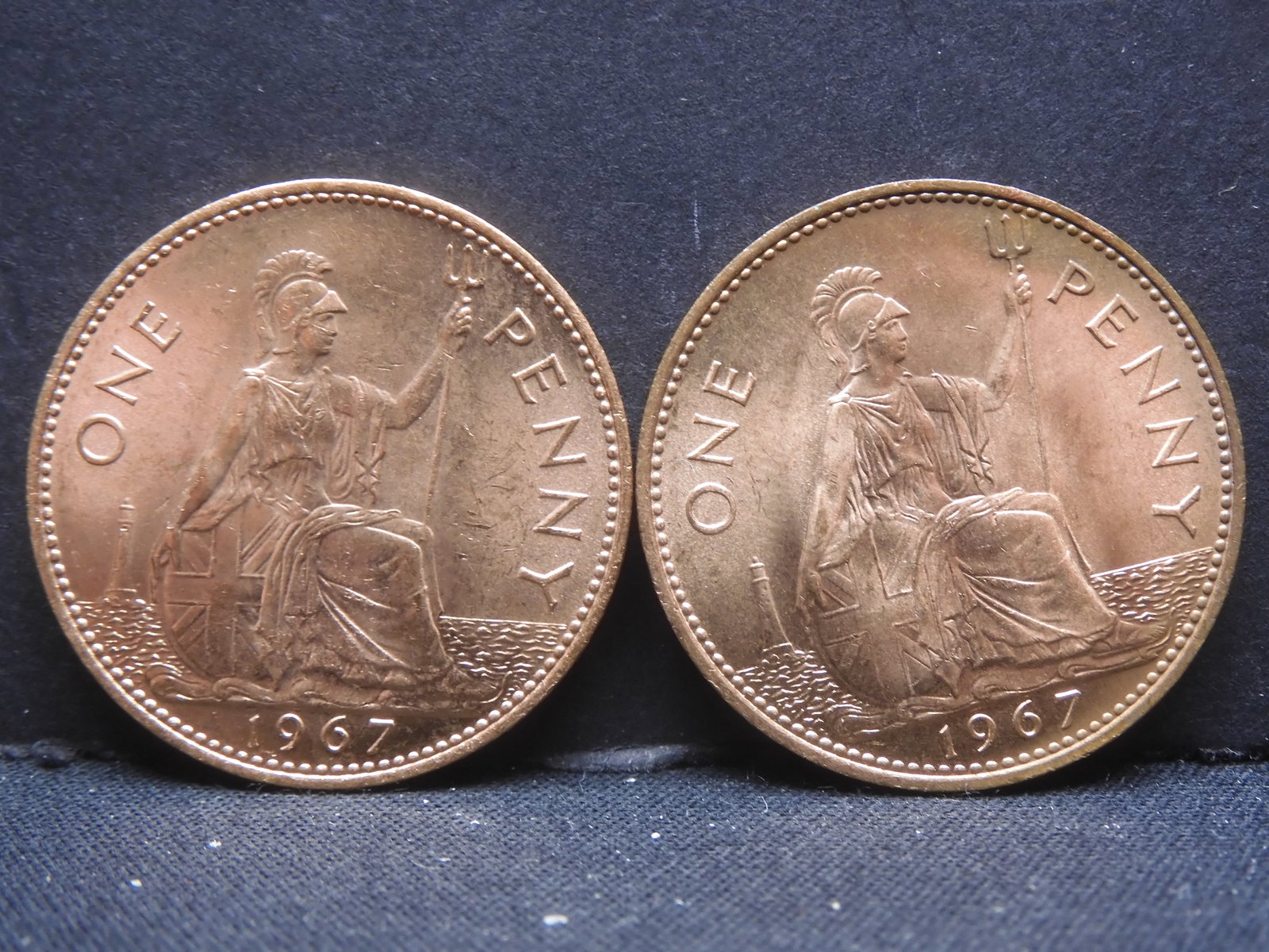 2-1967, BU/Red Great Britain pennies: 2-1967, BU/Red Great Britain pennies
