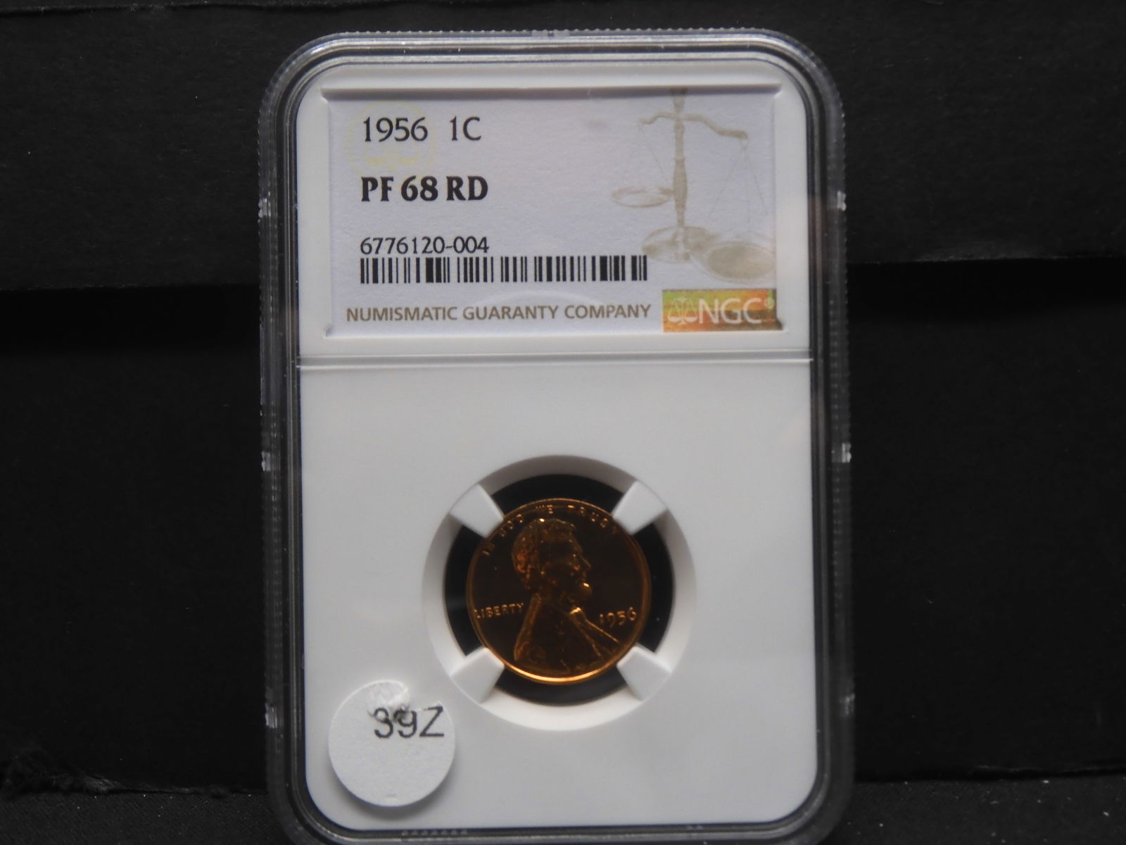 PF68RD 1956  Lincoln Cent, (Graded by NGC), books for $90 (1 of 4)