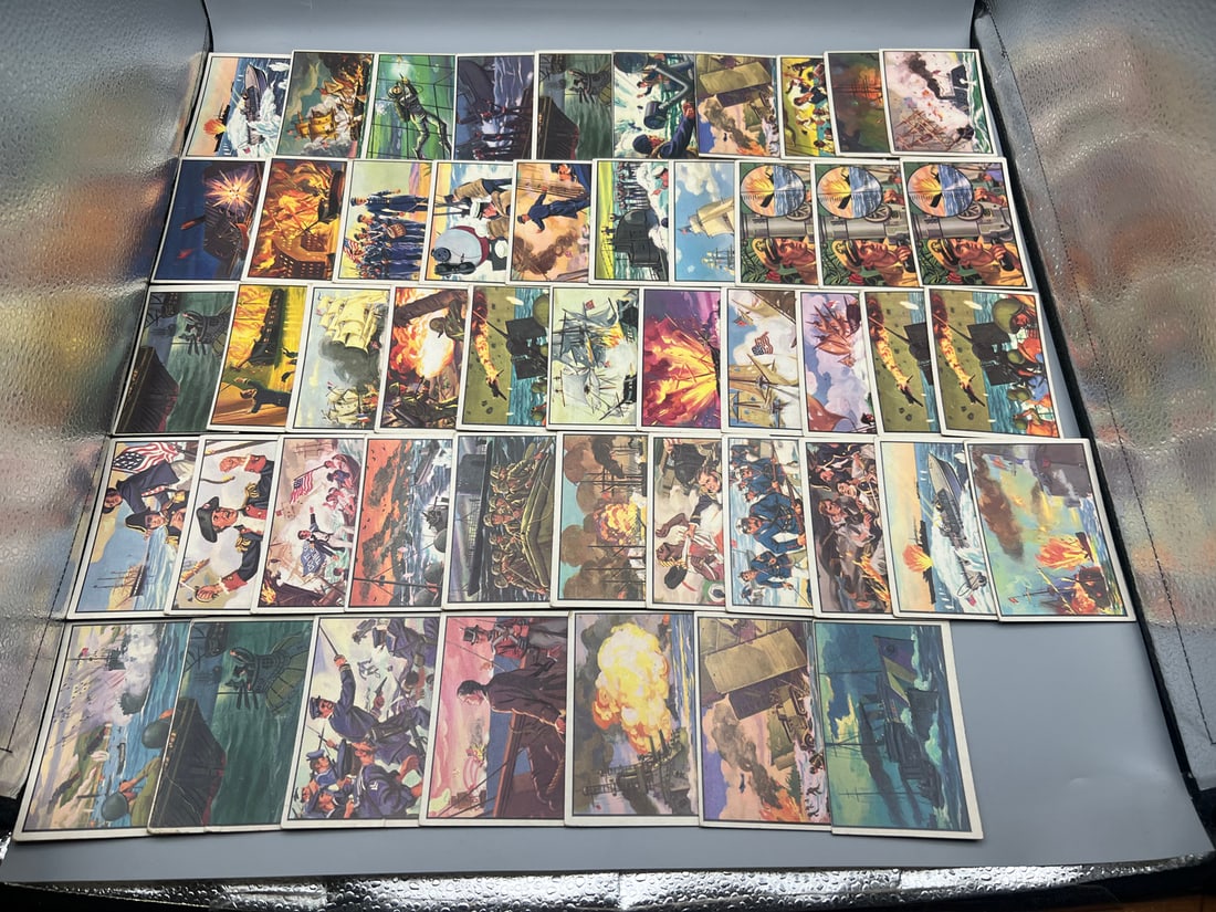 Lot of (49) 1954 Bowman U.S. Navy Victories Trading Cards - Varying Conditions (1 of 5)