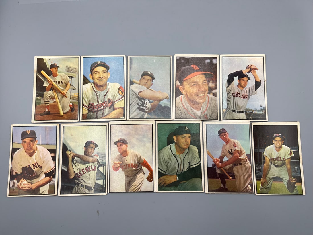 Lot of (11) 1953 Bowman Color Baseball Cards - Varying Conditions (1 of 2)
