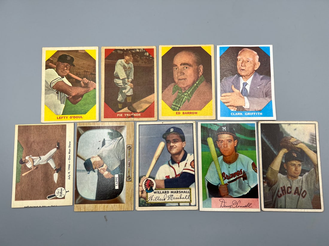 Lot of (9) Assorted 1950's & 1960's Baseball Cards - Varying Conditions (1 of 2)