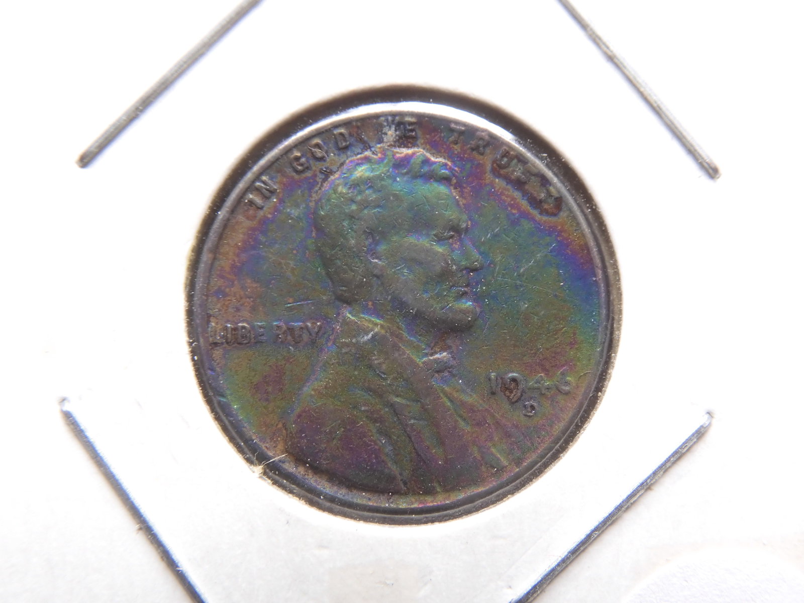 1946-D Rainbow Toned Lincoln Wheat Cent: 1946-D Rainbow Toned Lincoln Wheat Cent